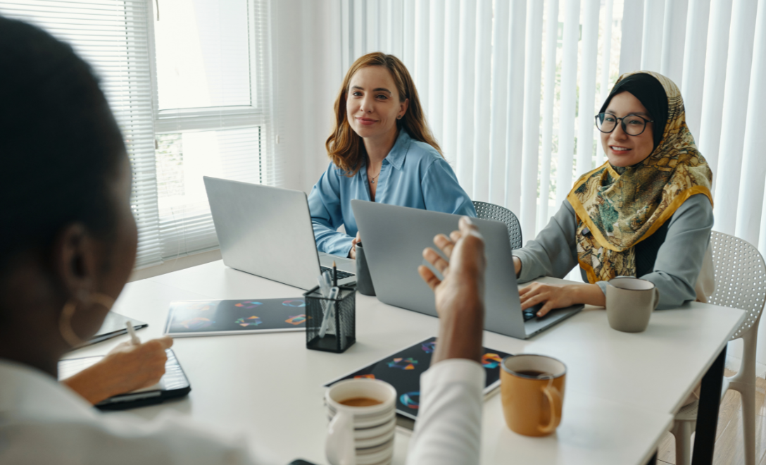 Business Meeting in Modern Office with Diverse Team Members