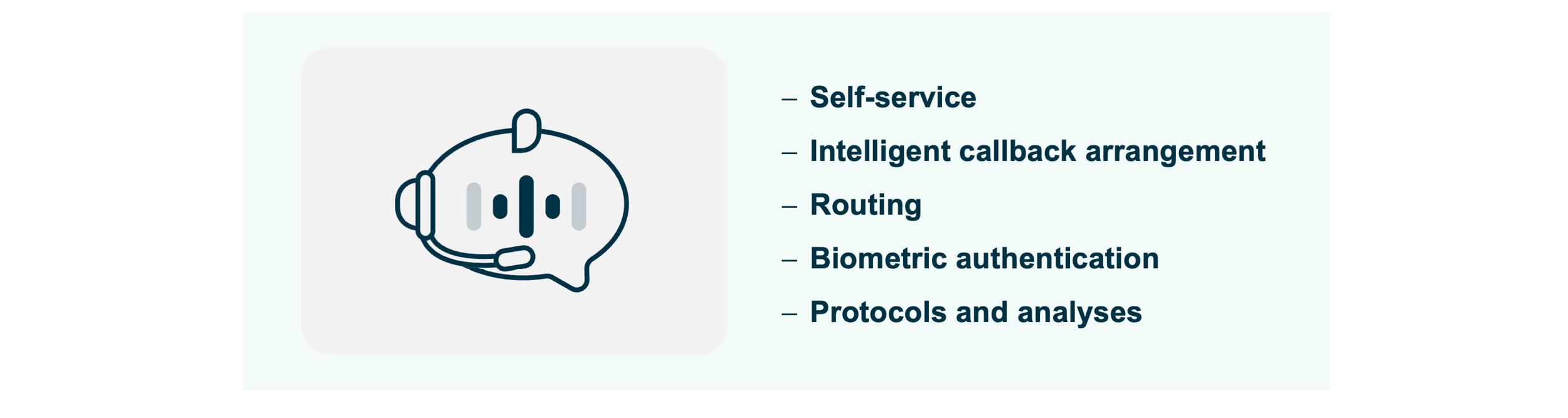 A visual presentation of the main functions of a voicebot